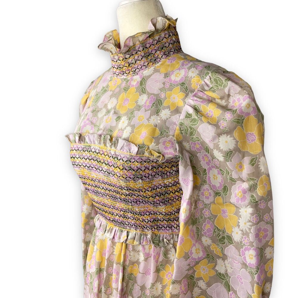 Marcel Fenez by Roland Klein Authentic Vintage 1970s Prairie Maxi Hostess Dress - Picture 7 of 14